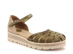 Porronet Nu Pieds Plats Femme F12860 Kaki -REN Chaussures Magasin 2704701 2