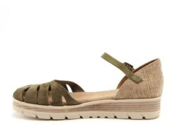 Porronet Nu Pieds Plats Femme F12860 Kaki -REN Chaussures Magasin 2704701 3