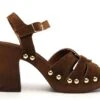 Coco Abricot Nu Pieds Talons Femme Syan Marron