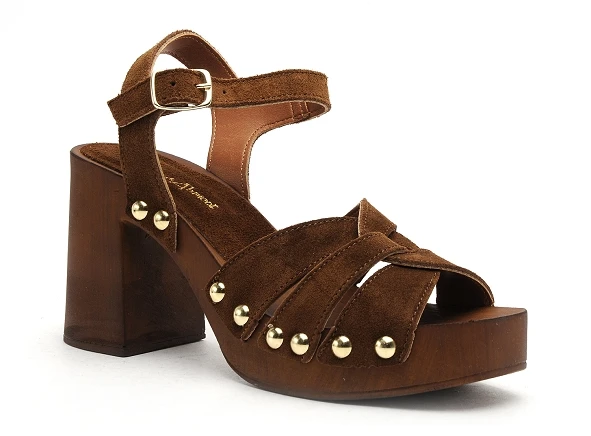 Coco Abricot Nu Pieds Talons Femme Syan Marron 2 Coco Abricot Nu Pieds Talons Femme Syan Marron – Image 2