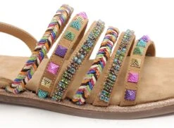 Studio Mode Nu Pieds Plats Femme Anse Iz3301 Beige -REN Chaussures Magasin 2726401 6