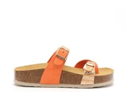 Plakton Mules Et Sabots Plats Femme Cp Bombay Orange