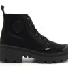 Palladium Boots Bottine Plates Femme Palalbase Twill Miss Noir