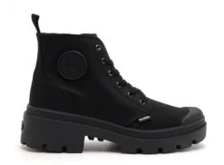 Palladium Boots Bottine Plates Femme Palalbase Twill Miss Noir