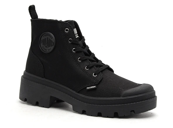 Palladium Boots Bottine Plates Femme Palalbase Twill Miss Noir 2 Palladium Boots Bottine Plates Femme Palalbase Twill Miss Noir – Image 2