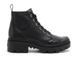 Palladium Boots Bottine Plates Femme Pallabase Leather Noir