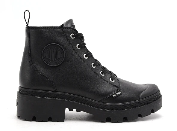 Palladium Boots Bottine Plates Femme Pallabase Leather Noir 1 Palladium Boots Bottine Plates Femme Pallabase Leather Noir
