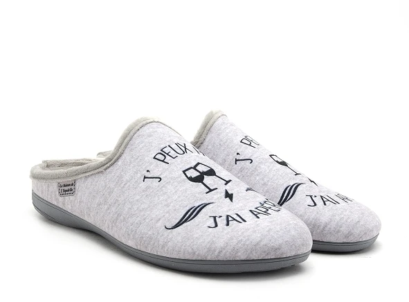 La Maison De L Espadrille Chaussons Homme 109 6 Gris 2 La Maison De L Espadrille Chaussons Homme 109 6 Gris – Image 2