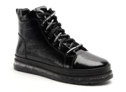 Coco Abricot Boots Bottine Plates Femme Sabaillan Vernis Noir -REN Chaussures Magasin 2879001 2
