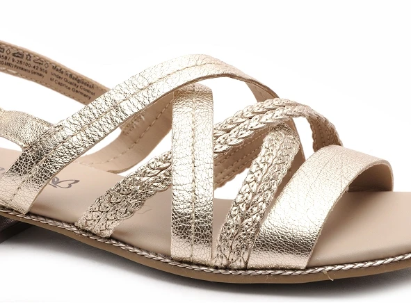 Caprice Nu Pieds Plats Femme 28100 Or 6 Caprice Nu Pieds Plats Femme 28100 Or – Image 6