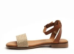 Eva Frutos Nu Pieds Plats Femme 3052 Beige -REN Chaussures Magasin 2977501 3