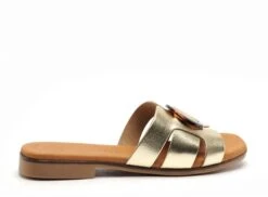 Eva Frutos Mules Et Sabots Plats Femme 3064 Or