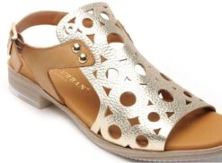 Paula Urban Nu Pieds Plats Femme 9654 Or -REN Chaussures Magasin 2978701 6