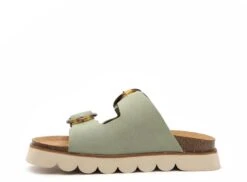 No Name Mules Et Sabots Plats Femme Sandy Slap Vert -REN Chaussures Magasin 3000802 3