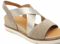 Fugitive Nu Pieds Plats Femme Biscui Kaki -REN Chaussures Magasin 3003401 6