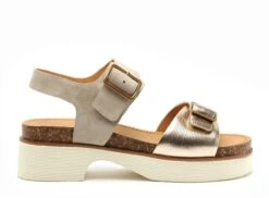 Fugitive Nu Pieds Plats Femme Midor Kaki