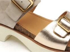 Fugitive Nu Pieds Plats Femme Midor Kaki -REN Chaussures Magasin 3003701 6