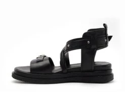 Rebecca White Nu Pieds Plats Femme X12 2 Noir -REN Chaussures Magasin 3030101 3