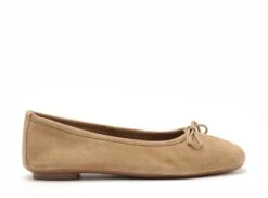 Reqins Ballerines Femme Harmonie Cuir Velours Beige