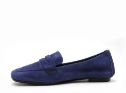 Reqins Basses Femme Hema Cuir Velours Bleu -REN Chaussures Magasin 3041101 3