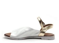 Lune Et L Autre Nu Pieds Plats Femme Sandra Argent -REN Chaussures Magasin 3050303 3