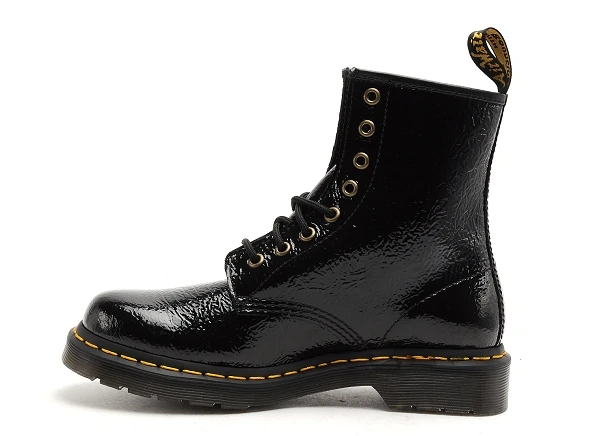 Dr. Martens Dr Martens Boots Bottine Plates Femme 1460 Distressed Patent Noir 3 Dr. Martens Dr Martens Boots Bottine Plates Femme 1460 Distressed Patent Noir – Image 3